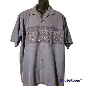 No Boundaries Short Sleeve Cotton Button Down Shirt Size XL